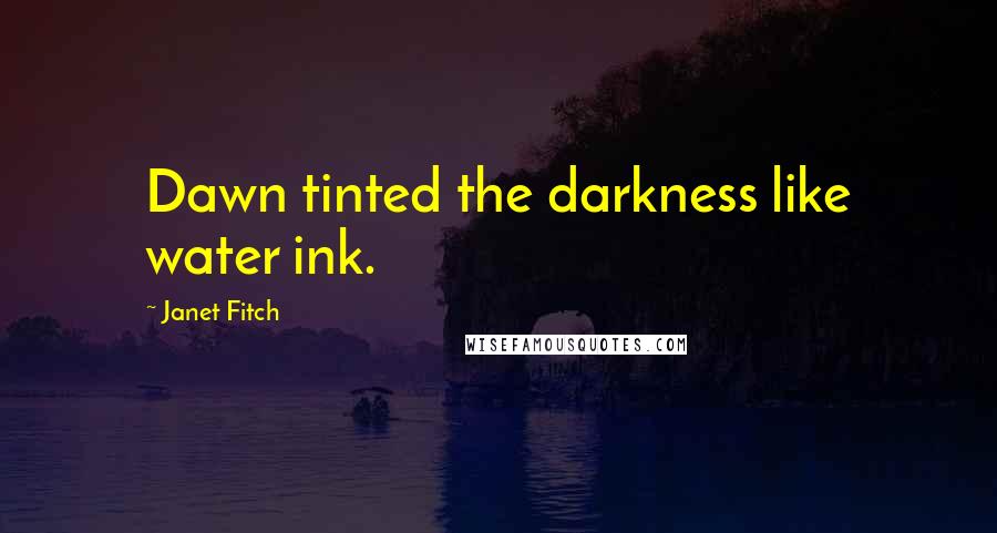 Janet Fitch Quotes: Dawn tinted the darkness like water ink.