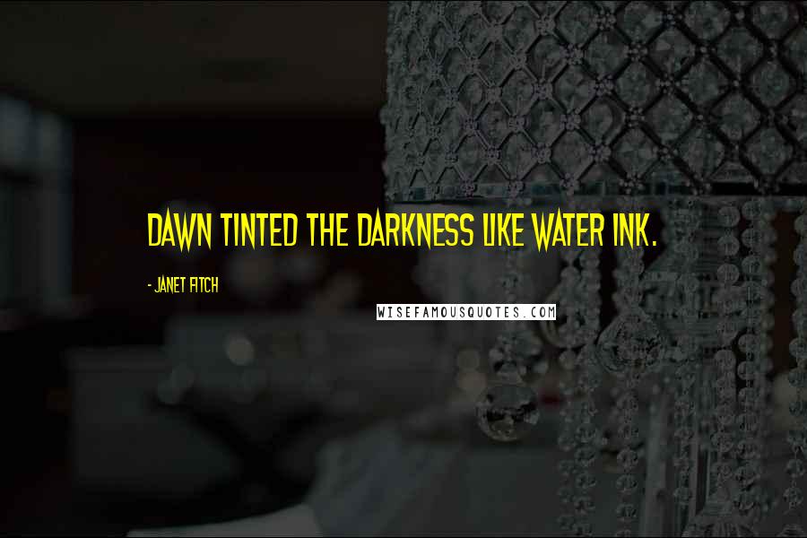 Janet Fitch Quotes: Dawn tinted the darkness like water ink.