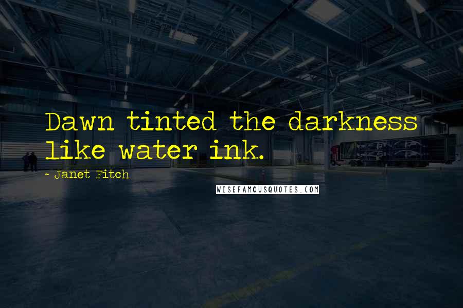 Janet Fitch Quotes: Dawn tinted the darkness like water ink.