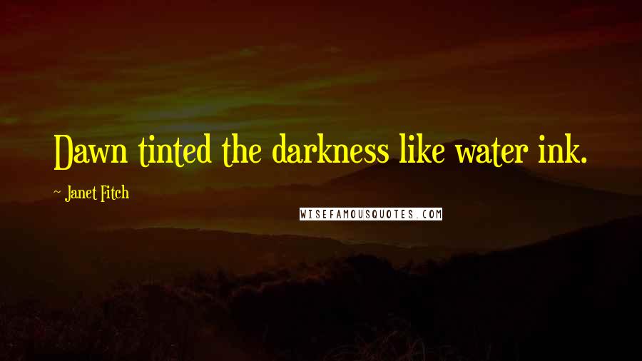 Janet Fitch Quotes: Dawn tinted the darkness like water ink.