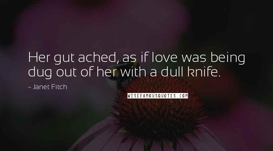 Janet Fitch Quotes: Her gut ached, as if love was being dug out of her with a dull knife.