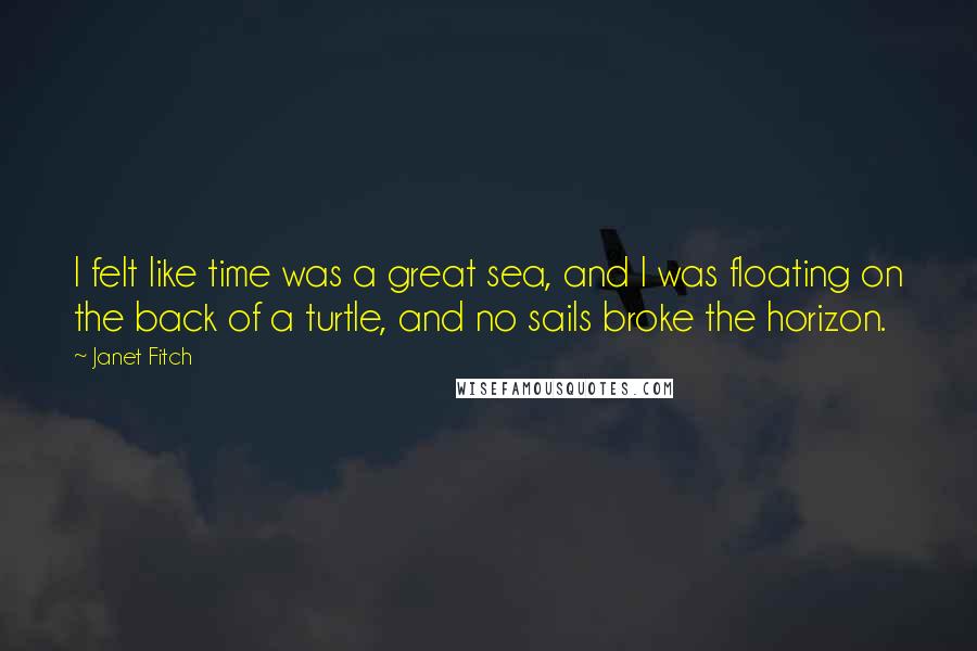 Janet Fitch Quotes: I felt like time was a great sea, and I was floating on the back of a turtle, and no sails broke the horizon.