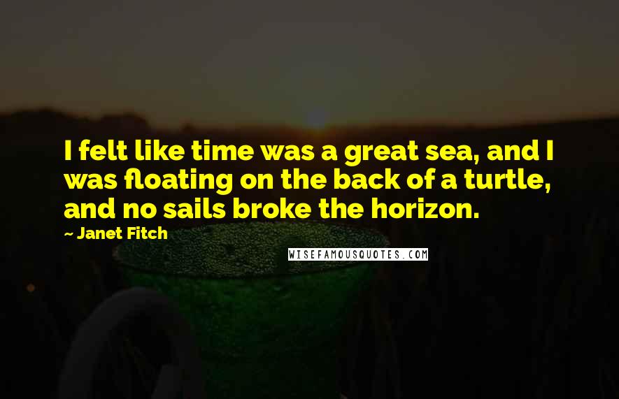 Janet Fitch Quotes: I felt like time was a great sea, and I was floating on the back of a turtle, and no sails broke the horizon.