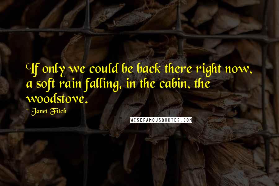 Janet Fitch Quotes: If only we could be back there right now, a soft rain falling, in the cabin, the woodstove.