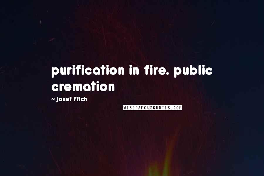 Janet Fitch Quotes: purification in fire. public cremation