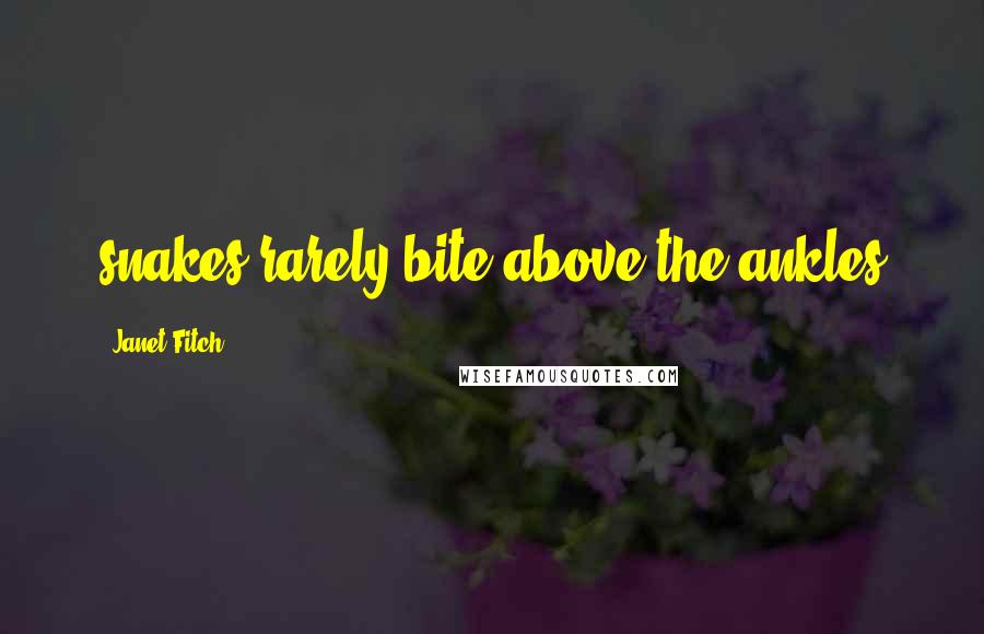 Janet Fitch Quotes: snakes rarely bite above the ankles
