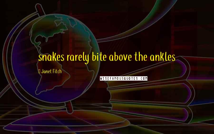 Janet Fitch Quotes: snakes rarely bite above the ankles