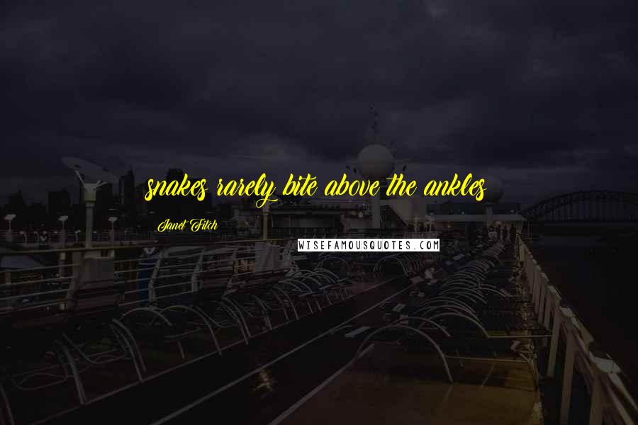 Janet Fitch Quotes: snakes rarely bite above the ankles