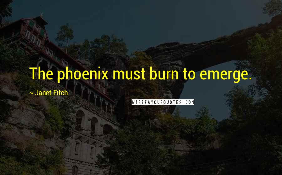 Janet Fitch Quotes: The phoenix must burn to emerge.