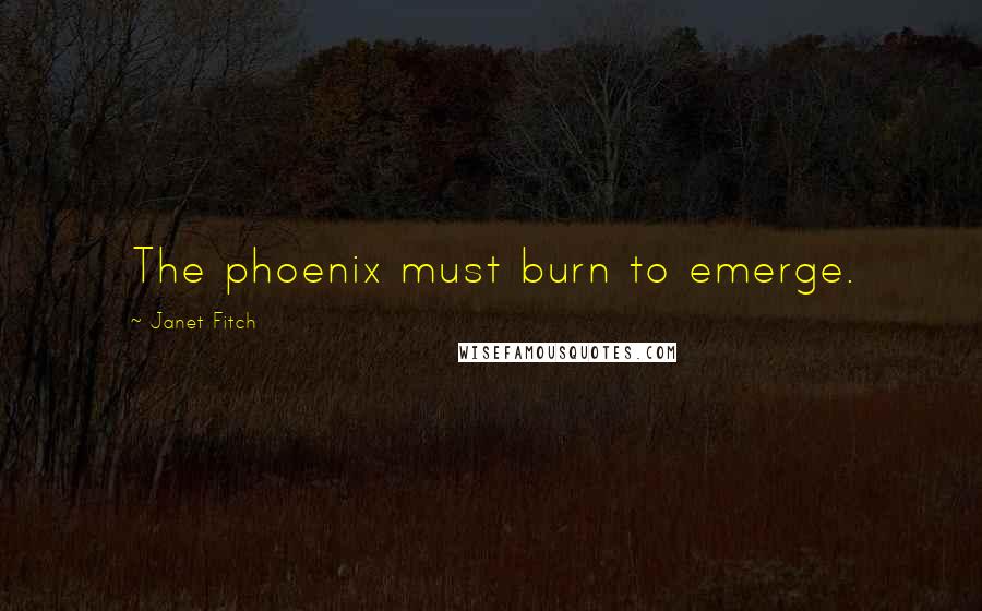 Janet Fitch Quotes: The phoenix must burn to emerge.