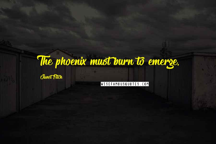 Janet Fitch Quotes: The phoenix must burn to emerge.