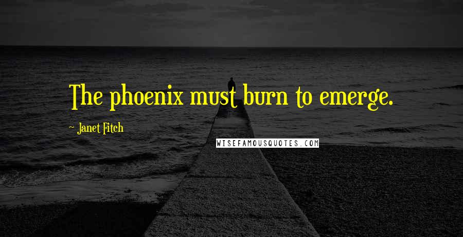 Janet Fitch Quotes: The phoenix must burn to emerge.