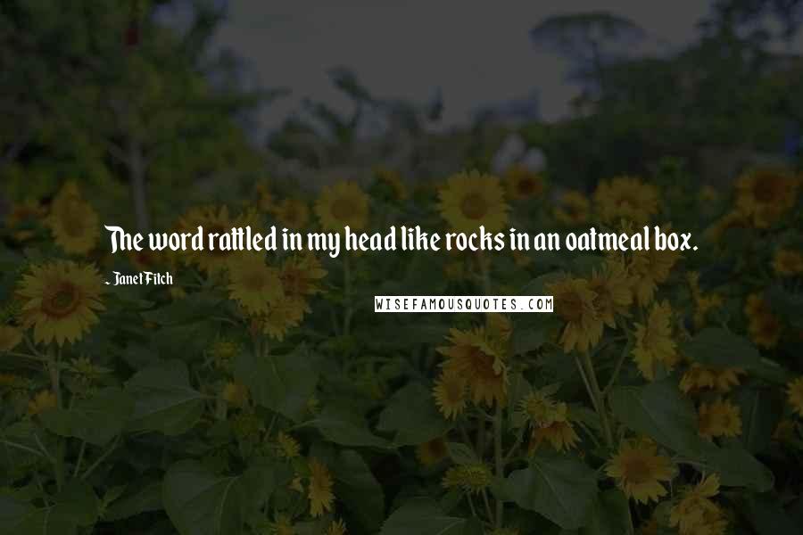 Janet Fitch Quotes: The word rattled in my head like rocks in an oatmeal box.