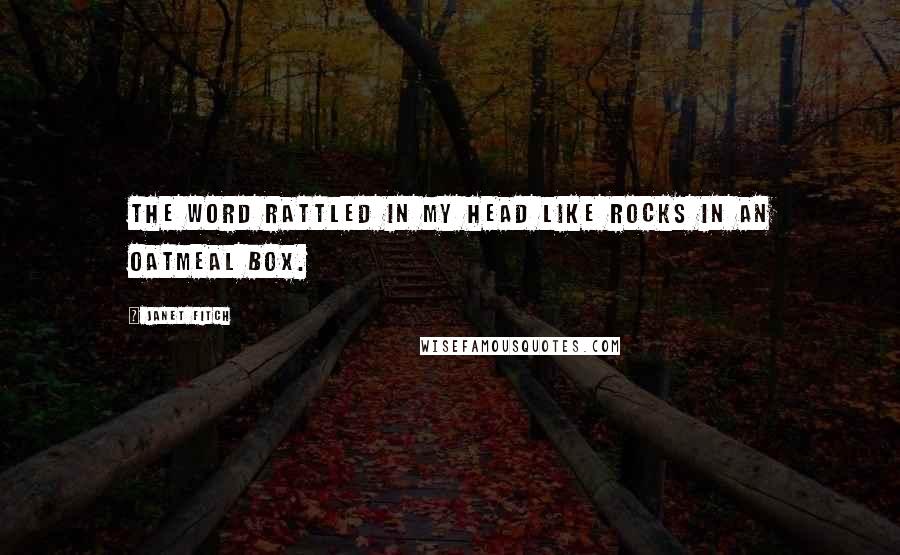 Janet Fitch Quotes: The word rattled in my head like rocks in an oatmeal box.