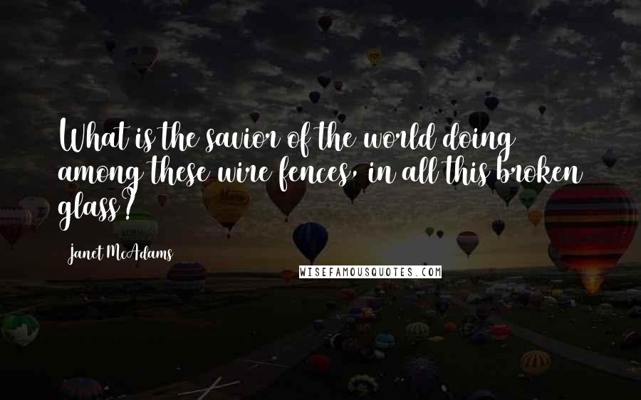 Janet McAdams Quotes: What is the savior of the world doing among these wire fences, in all this broken glass?