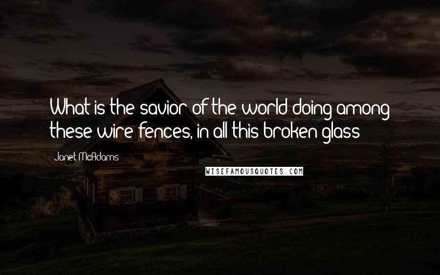 Janet McAdams Quotes: What is the savior of the world doing among these wire fences, in all this broken glass?