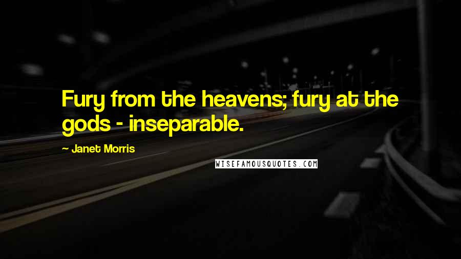 Janet Morris Quotes: Fury from the heavens; fury at the gods - inseparable.