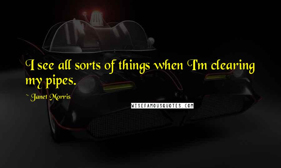 Janet Morris Quotes: I see all sorts of things when I'm clearing my pipes.