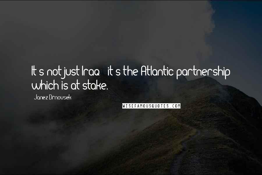 Janez Drnovsek Quotes: It's not just Iraq - it's the Atlantic partnership which is at stake.