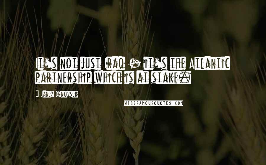 Janez Drnovsek Quotes: It's not just Iraq - it's the Atlantic partnership which is at stake.