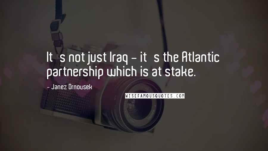 Janez Drnovsek Quotes: It's not just Iraq - it's the Atlantic partnership which is at stake.