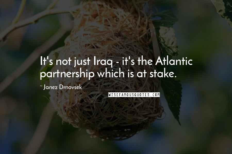 Janez Drnovsek Quotes: It's not just Iraq - it's the Atlantic partnership which is at stake.