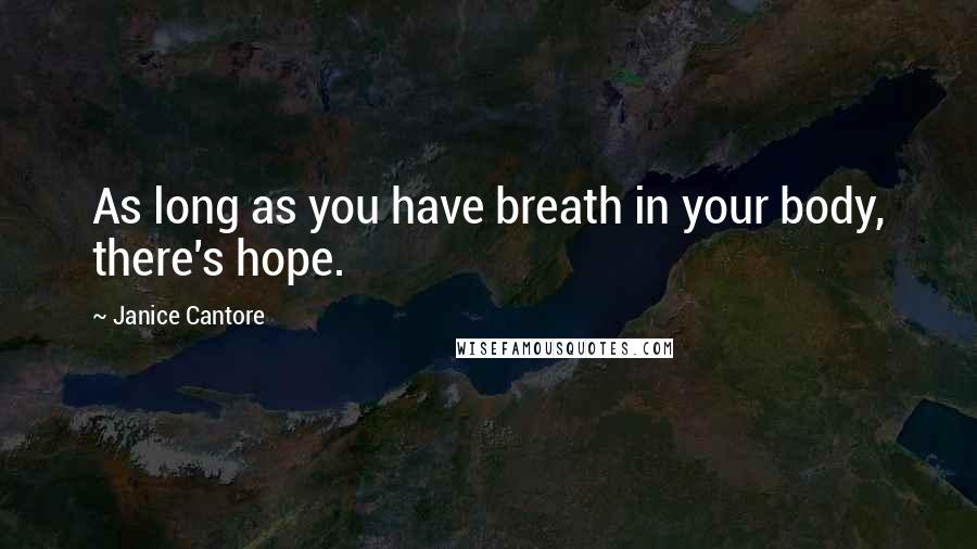 Janice Cantore Quotes: As long as you have breath in your body, there's hope.