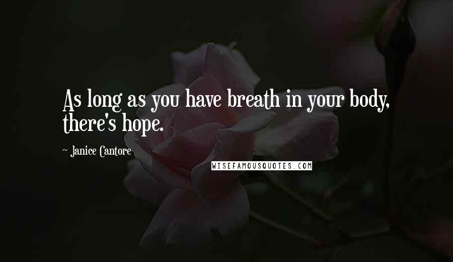 Janice Cantore Quotes: As long as you have breath in your body, there's hope.