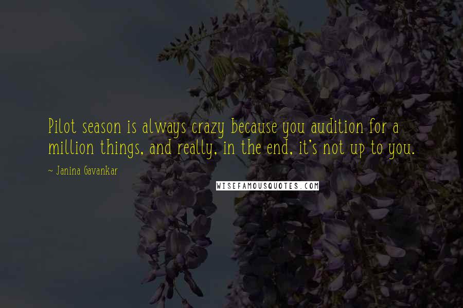 Janina Gavankar Quotes: Pilot season is always crazy because you audition for a million things, and really, in the end, it's not up to you.