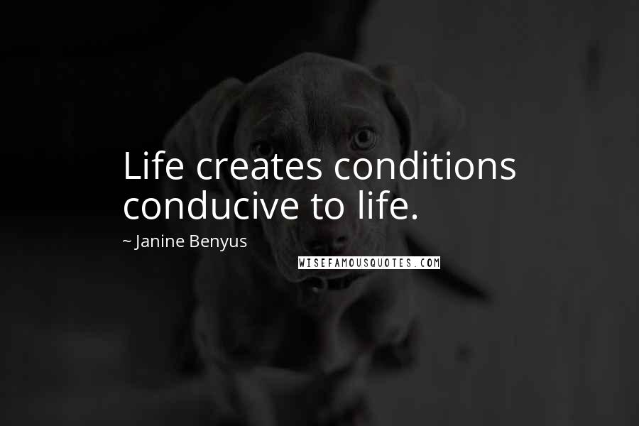Janine Benyus Quotes: Life creates conditions conducive to life.