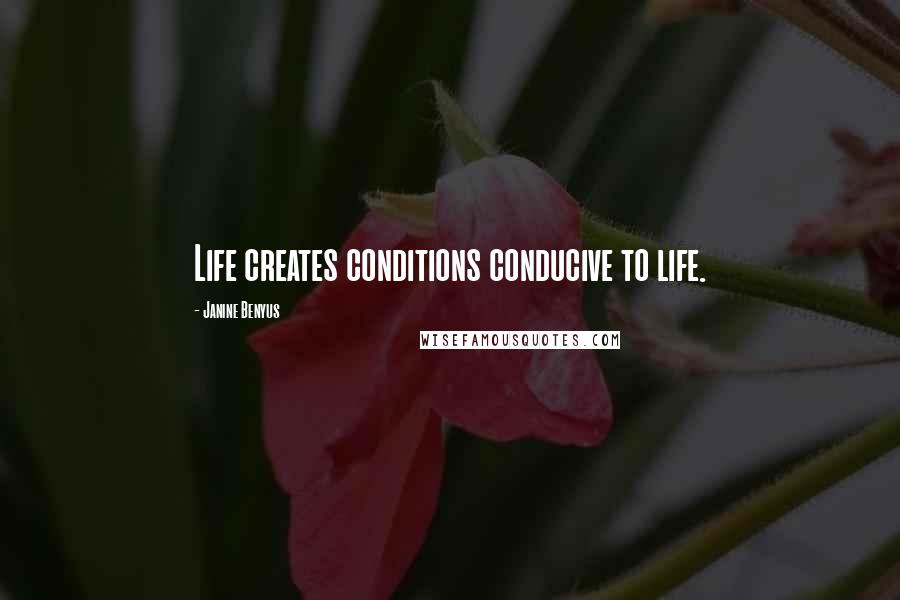 Janine Benyus Quotes: Life creates conditions conducive to life.