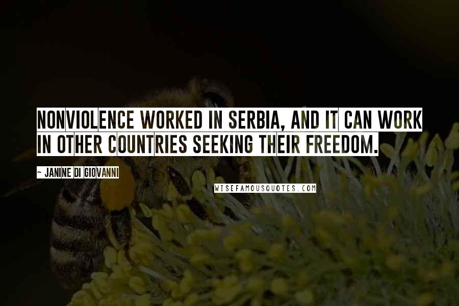 Janine Di Giovanni Quotes: Nonviolence worked in Serbia, and it can work in other countries seeking their freedom.