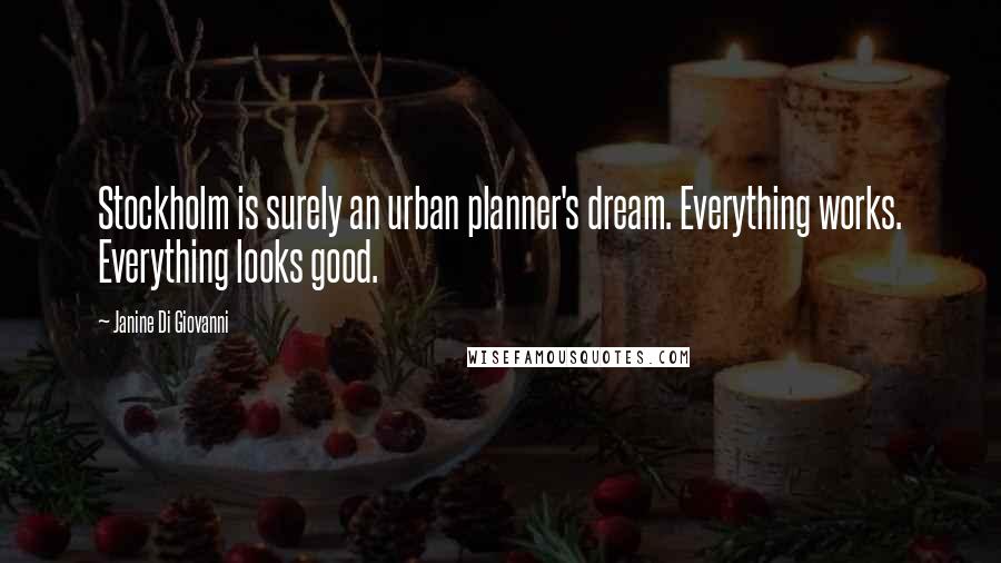 Janine Di Giovanni Quotes: Stockholm is surely an urban planner's dream. Everything works. Everything looks good.