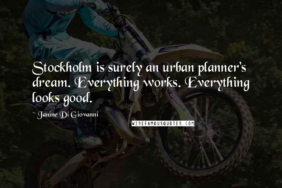 Janine Di Giovanni Quotes: Stockholm is surely an urban planner's dream. Everything works. Everything looks good.