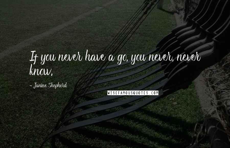 Janine Shepherd Quotes: If you never have a go, you never, never know.