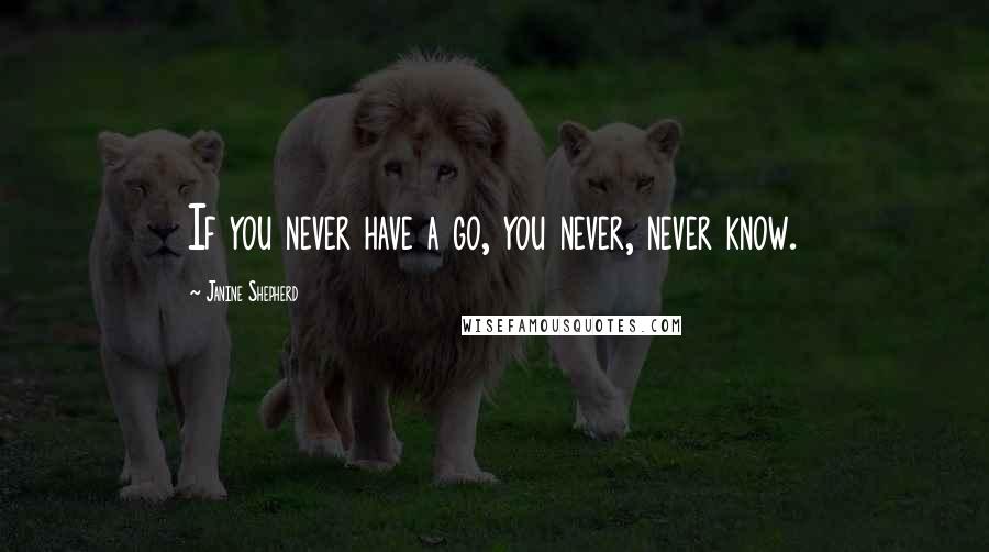 Janine Shepherd Quotes: If you never have a go, you never, never know.