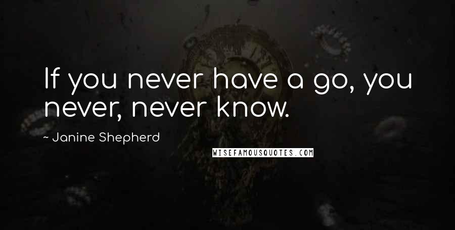 Janine Shepherd Quotes: If you never have a go, you never, never know.