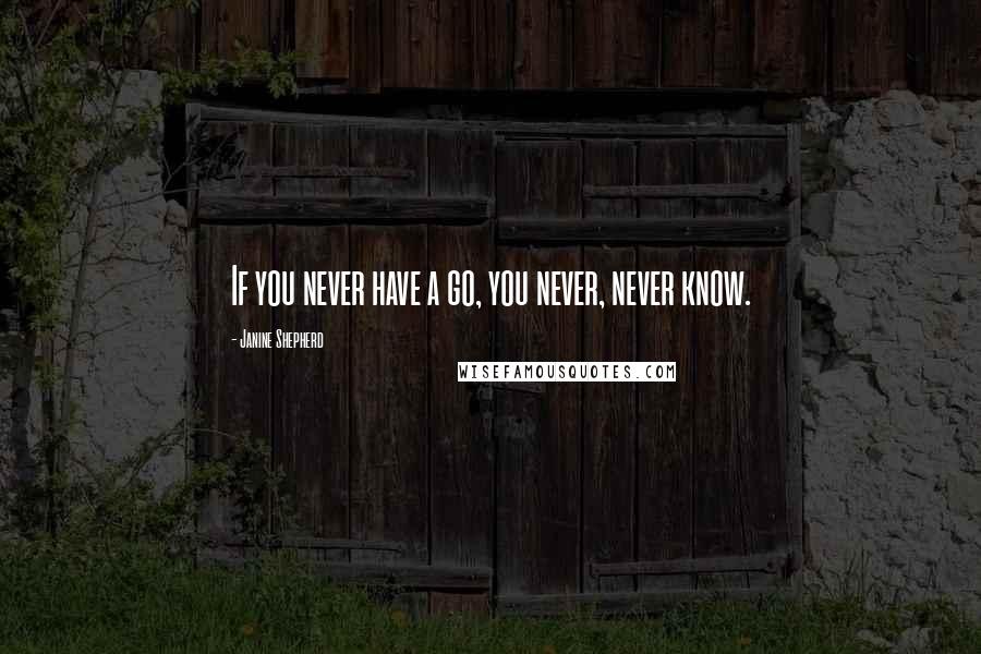 Janine Shepherd Quotes: If you never have a go, you never, never know.