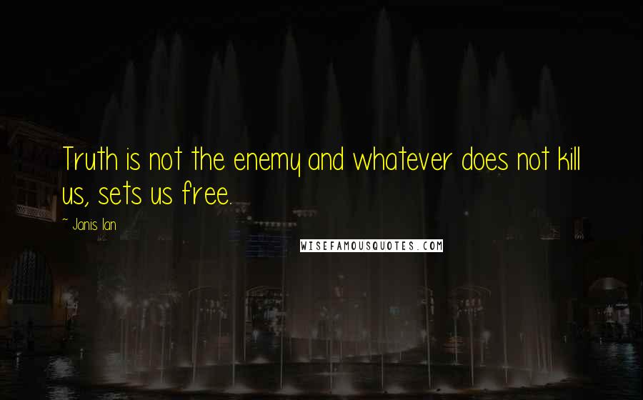 Janis Ian Quotes: Truth is not the enemy and whatever does not kill us, sets us free.