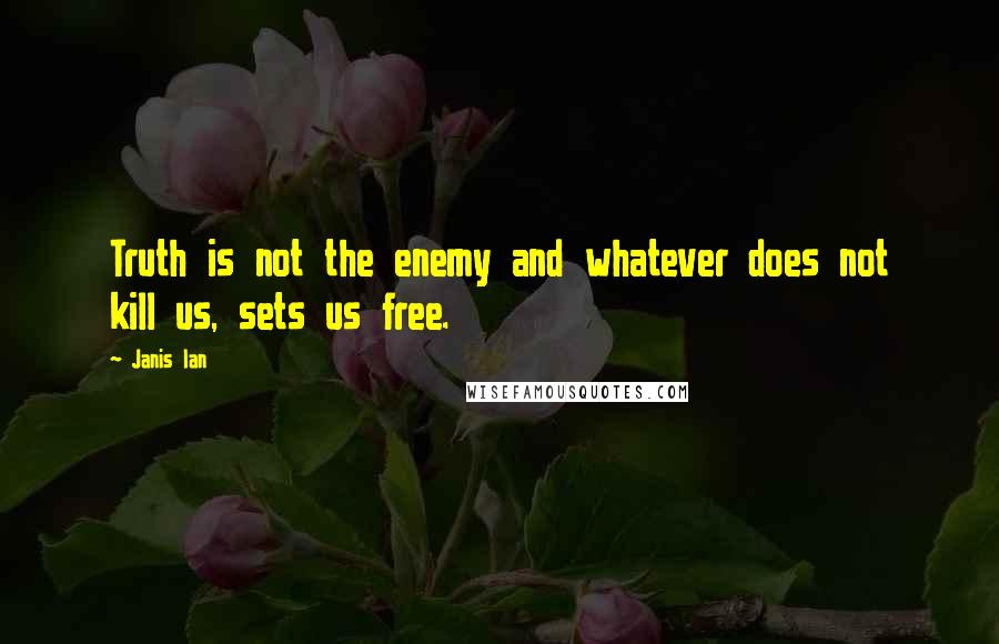 Janis Ian Quotes: Truth is not the enemy and whatever does not kill us, sets us free.