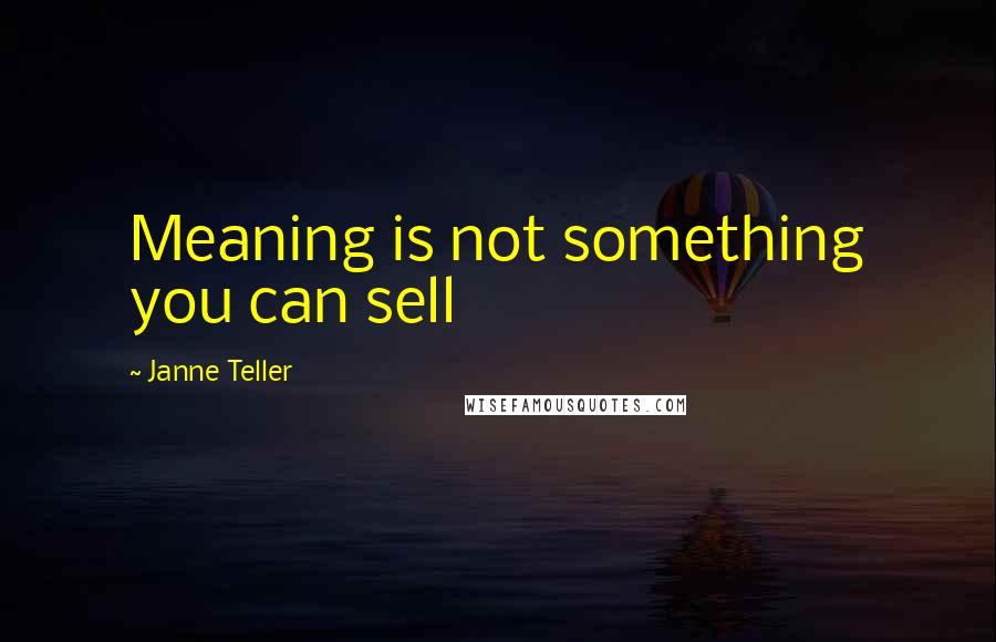 Janne Teller Quotes: Meaning is not something you can sell