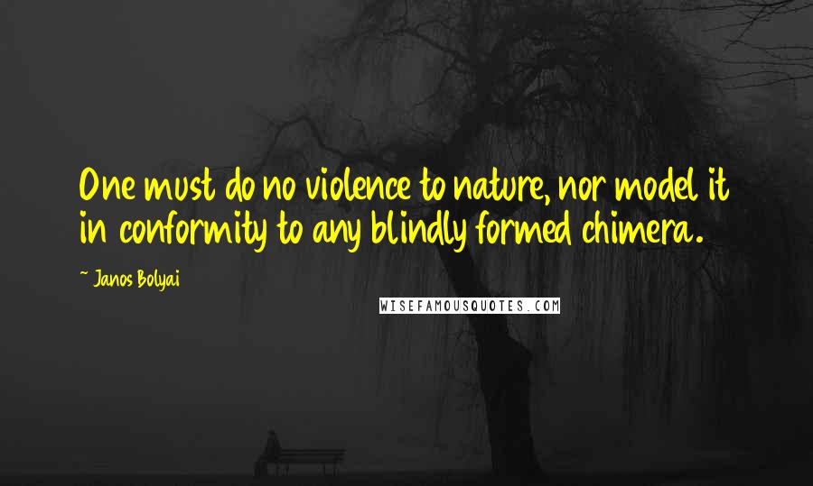Janos Bolyai Quotes: One must do no violence to nature, nor model it in conformity to any blindly formed chimera.