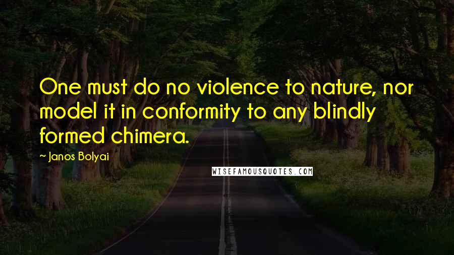 Janos Bolyai Quotes: One must do no violence to nature, nor model it in conformity to any blindly formed chimera.