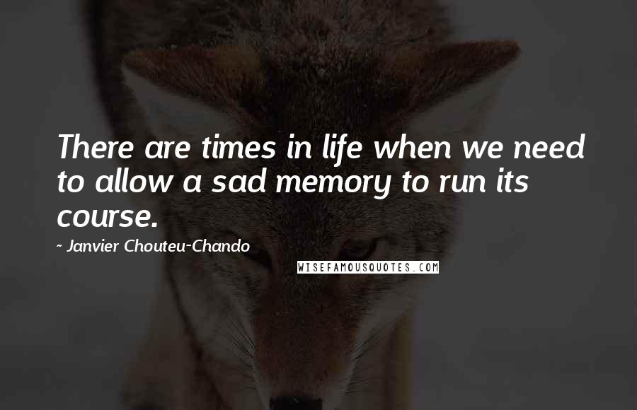 Janvier Chouteu-Chando Quotes: There are times in life when we need to allow a sad memory to run its course.