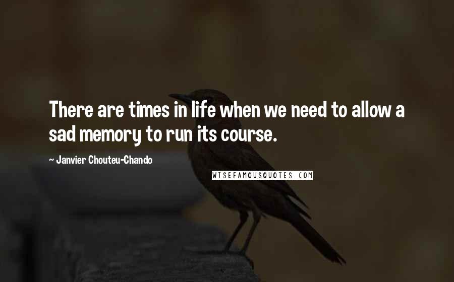 Janvier Chouteu-Chando Quotes: There are times in life when we need to allow a sad memory to run its course.