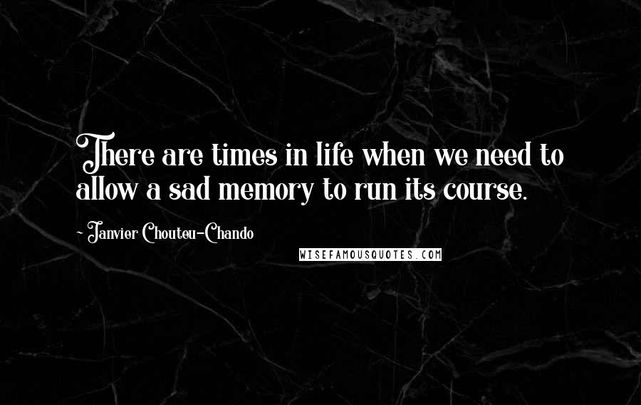 Janvier Chouteu-Chando Quotes: There are times in life when we need to allow a sad memory to run its course.