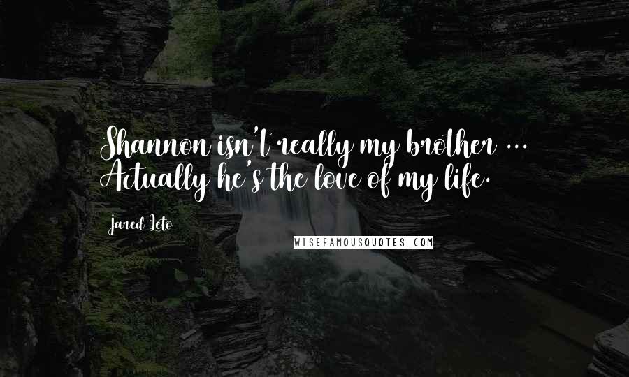 Jared Leto Quotes: Shannon isn't really my brother ... Actually he's the love of my life.