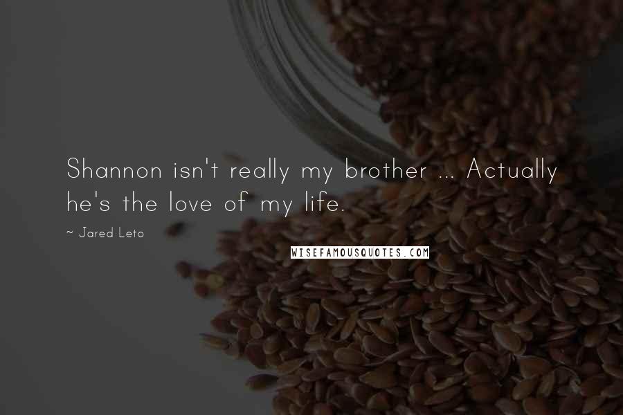 Jared Leto Quotes: Shannon isn't really my brother ... Actually he's the love of my life.