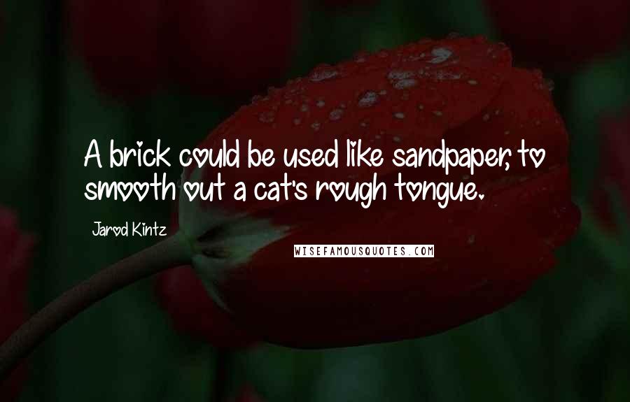 Jarod Kintz Quotes: A brick could be used like sandpaper, to smooth out a cat's rough tongue.