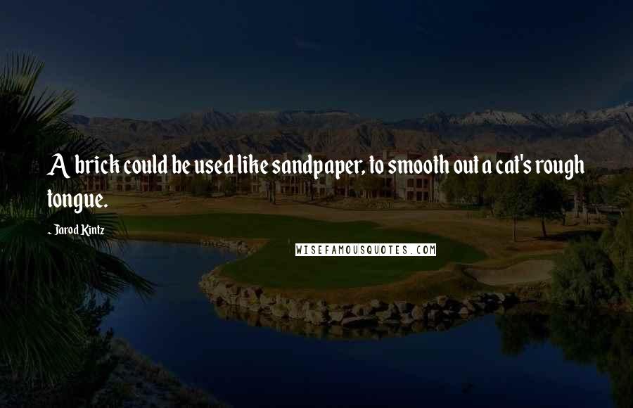 Jarod Kintz Quotes: A brick could be used like sandpaper, to smooth out a cat's rough tongue.